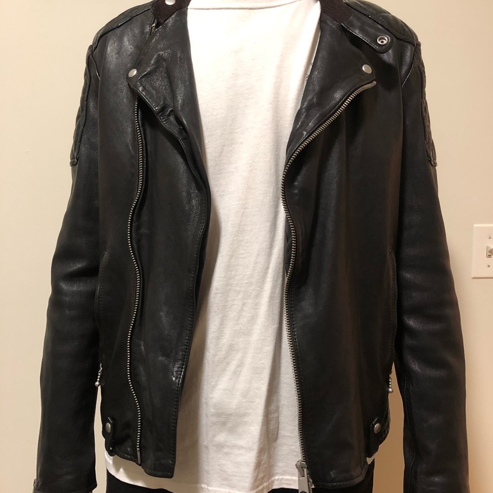 Mens leather All Saints jacket